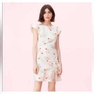 La Vie Rebecca Taylor Catrine Ruched Dress Medium Floral Print